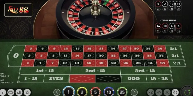 Các tùy chọn cược Roulette có sẵn dành cho người chơi